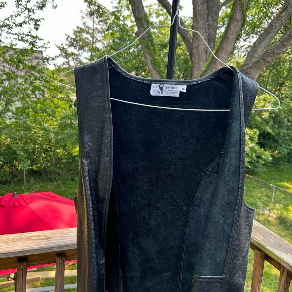 Vintage Mr. Leathers San Francisco black leather vest.